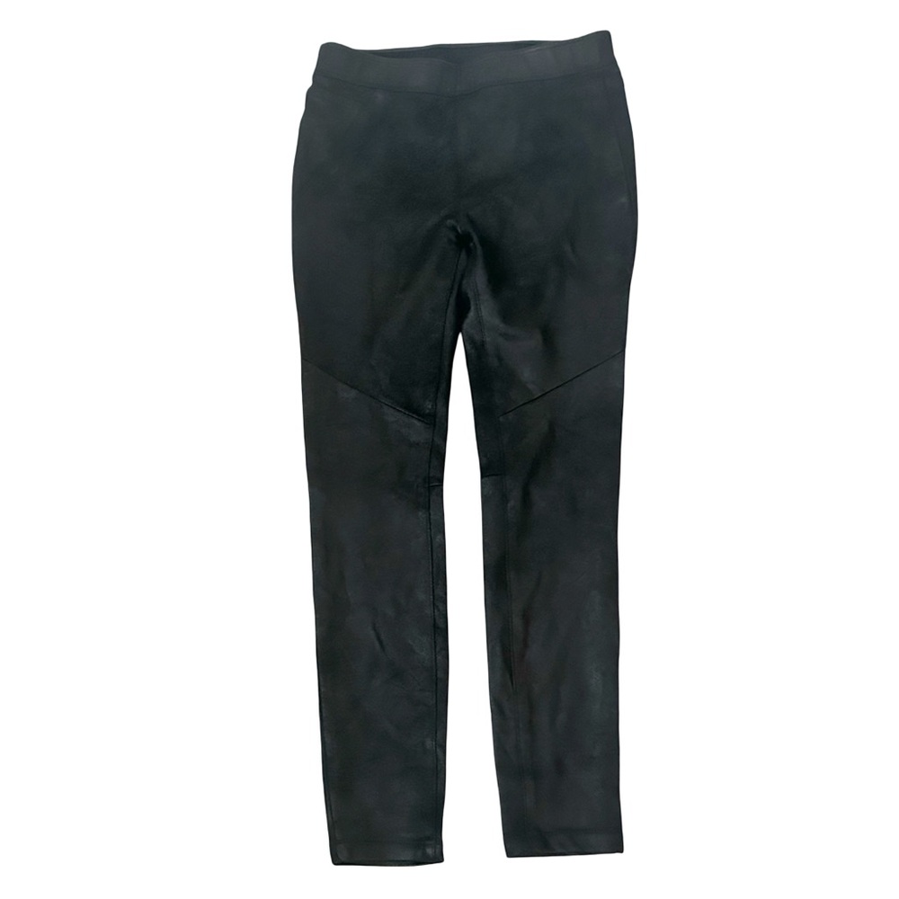 NWT Free People Black Faux Leather Elasticized Waist Easy Wear Pull On Leggings
